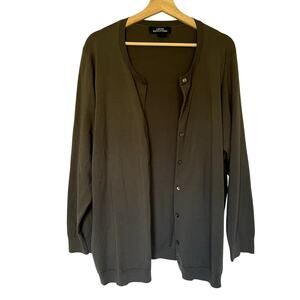 Lands' End gray button front cardigan women's size 1X comfortable sweater